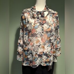 Lauren Conrad floral blouse size XL